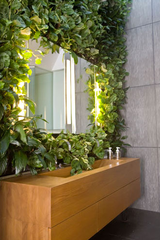 bathroom plants living vertical mirror around garden artificial indoor easy maintenance