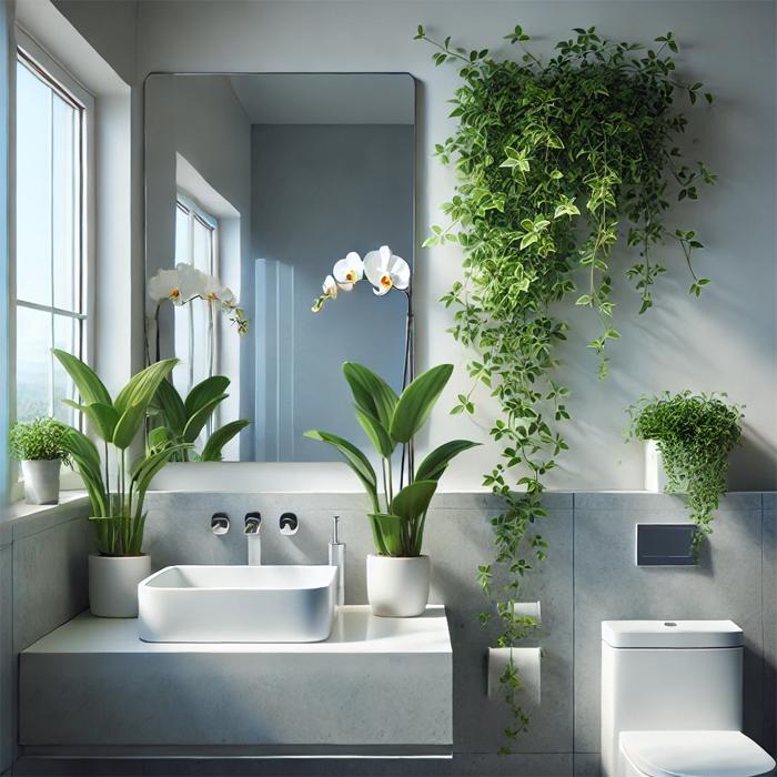 Live Plants in Bathroom