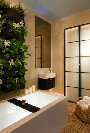 Mini At-Home Spa with Feng Shui Design and Vertical Garden