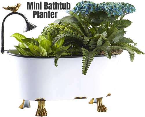Mini Bathtub Planter with Vintage Claw Feet