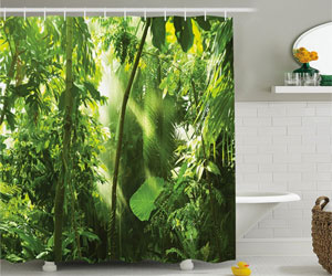 Interior Design Tips: Jungle Shower Curtain Decorating