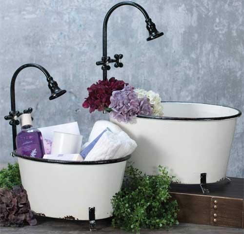 Vintage Bathtub Planters for Soap, Hand Towels or Plants